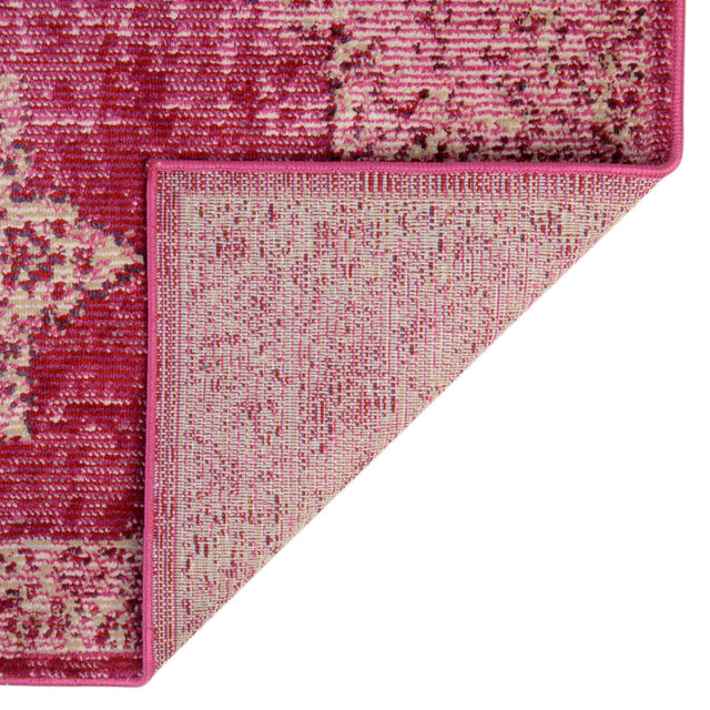 Pink 2' 2 x 6' 1 Charm Runner Area Rug 100% Polypropylene With Jute Backing Traditional Vintage Distressed Look Carpet for Living Rooms Dining Office Space for Sale at Rug Engine