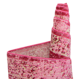 Pink 2' 2 x 6' 1 Charm Runner Area Rug 100% Polypropylene With Jute Backing Traditional Vintage Distressed Look Carpet for Living Rooms Dining Office Space for Sale at Rug Engine