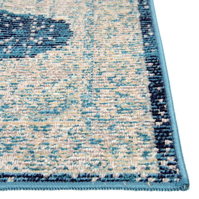 Navy Blue 9' x 12' 2 Charm Rectangle Area Rug 100% Polypropylene With Jute Backing Traditional Vintage Distressed Look Carpet for Living Rooms Dining Office Space for Sale at Rug Engine