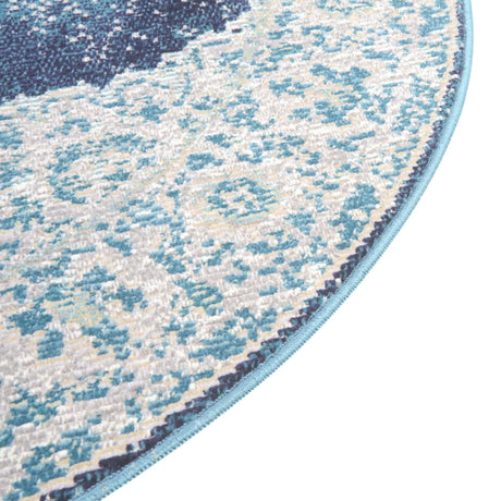 Navy Blue 7' 1 x 7' 1 Charm Round Area Rug 100% Polypropylene With Jute Backing Traditional Vintage Distressed Look Carpet for Living Rooms Dining Office Space for Sale at Rug Engine