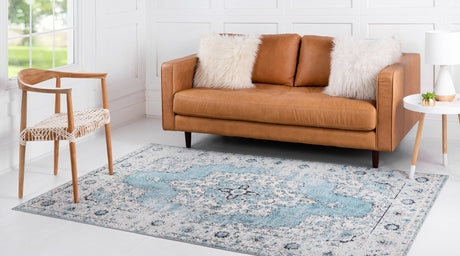 Turquoise 9' x 12' 2 Charm Rectangle Area Rug 100% Polypropylene With Jute Backing Traditional Vintage Distressed Look Carpet for Living Rooms Dining Office Space for Sale at Rug Engine