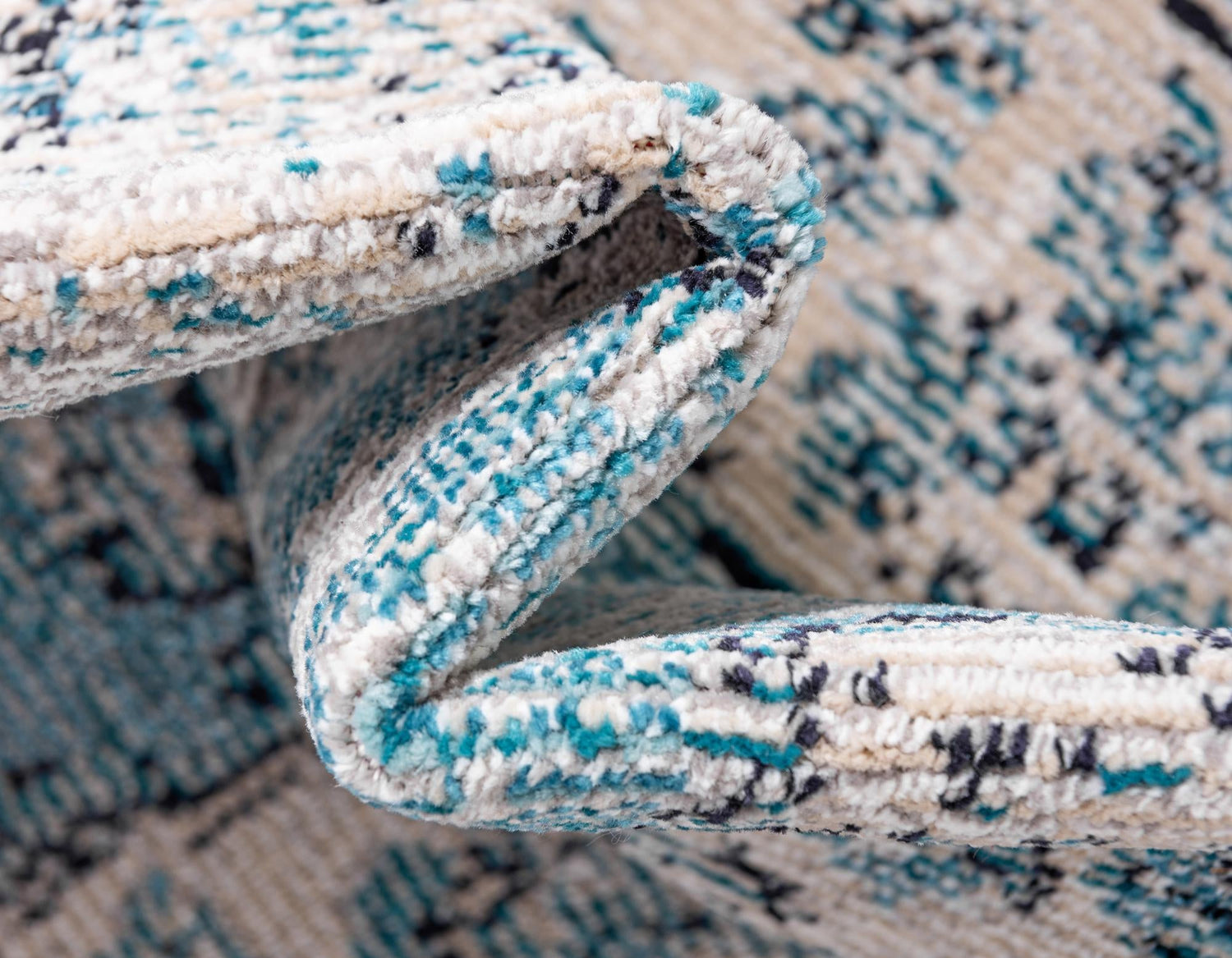 Turquoise 8' x 10' Charm Rectangle Area Rug 100% Polypropylene With Jute Backing Traditional Vintage Distressed Look Carpet for Living Rooms Dining Office Space for Sale at Rug Engine