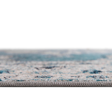 Turquoise 4' 1 x 4' 1 Charm Round Area Rug 100% Polypropylene With Jute Backing Traditional Vintage Distressed Look Carpet for Living Rooms Dining Office Space for Sale at Rug Engine