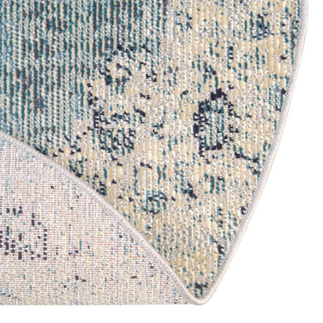 Turquoise 4' 1 x 4' 1 Charm Round Area Rug 100% Polypropylene With Jute Backing Traditional Vintage Distressed Look Carpet for Living Rooms Dining Office Space for Sale at Rug Engine