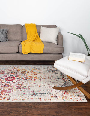 Beige 8' x 10' Charm Rectangle Area Rug 100% Polypropylene With Jute Backing Traditional Vintage Distressed Look Carpet for Living Rooms Dining Office Space for Sale at Rug Engine