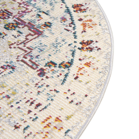 Beige 4' 1 x 4' 1 Charm Round Area Rug 100% Polypropylene With Jute Backing Traditional Vintage Distressed Look Carpet for Living Rooms Dining Office Space for Sale at Rug Engine