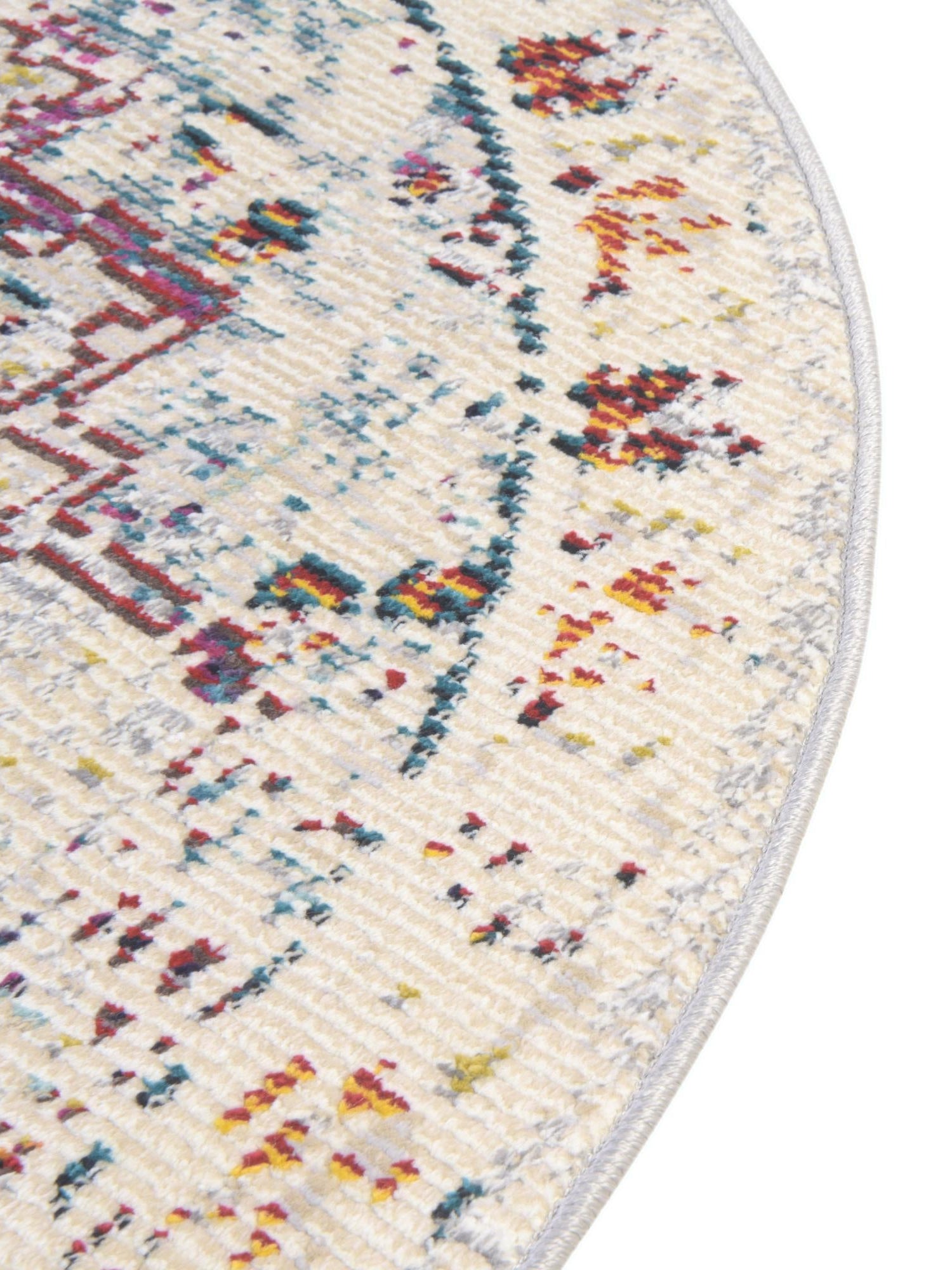 Beige 5' 3 x 5' 3 Charm Round Area Rug 100% Polypropylene With Jute Backing Traditional Vintage Distressed Look Carpet for Living Rooms Dining Office Space for Sale at Rug Engine