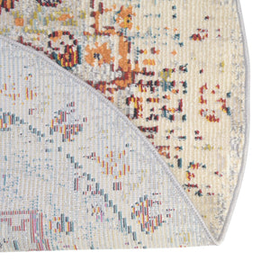 Beige 5' 3 x 5' 3 Charm Round Area Rug 100% Polypropylene With Jute Backing Traditional Vintage Distressed Look Carpet for Living Rooms Dining Office Space for Sale at Rug Engine