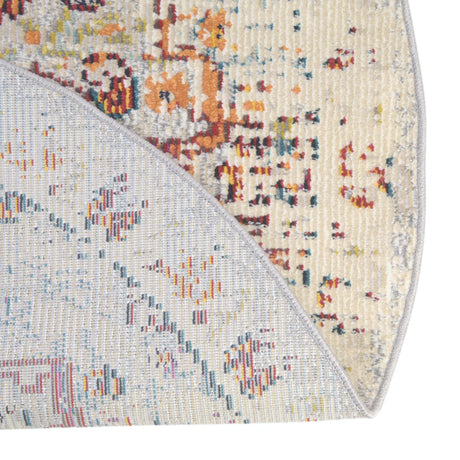 Beige 5' 3 x 5' 3 Charm Round Area Rug 100% Polypropylene With Jute Backing Traditional Vintage Distressed Look Carpet for Living Rooms Dining Office Space for Sale at Rug Engine