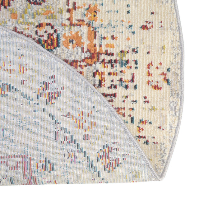 Beige 5' 3 x 5' 3 Charm Round Area Rug 100% Polypropylene With Jute Backing Traditional Vintage Distressed Look Carpet for Living Rooms Dining Office Space for Sale at Rug Engine