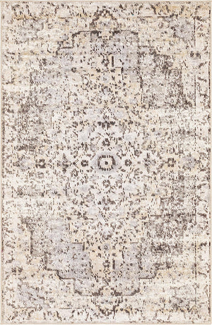 Light Gray 4' 1 x 6' 1 Charm Rectangle Area Rug 100% Polypropylene With Jute Backing Traditional Vintage Distressed Look Carpet for Living Rooms Dining Office Space for Sale at Rug Engine