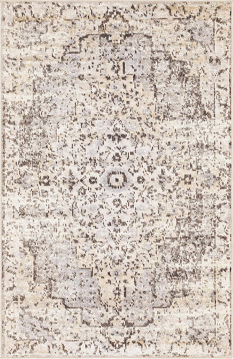 Light Gray 4' 1 x 6' 1 Charm Rectangle Area Rug 100% Polypropylene With Jute Backing Traditional Vintage Distressed Look Carpet for Living Rooms Dining Office Space for Sale at Rug Engine