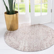 Light Gray 7' x 7' Charm Round Area Rug 100% Polypropylene With Jute Backing Traditional Vintage Distressed Look Carpet for Living Rooms Dining Office Space for Sale at Rug Engine