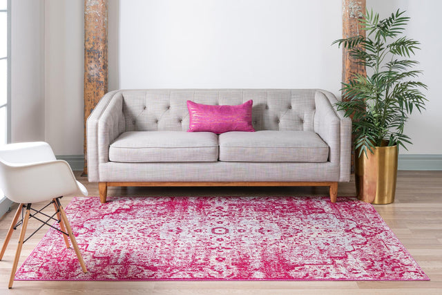 Pink 9' x 12' 2 Charm Rectangle Area Rug 100% Polypropylene With Jute Backing Traditional Vintage Distressed Look Carpet for Living Rooms Dining Office Space for Sale at Rug Engine