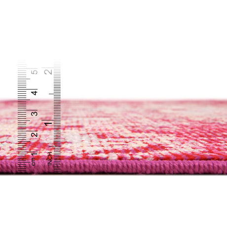 Pink 8' x 10' Charm Rectangle Area Rug 100% Polypropylene With Jute Backing Traditional Vintage Distressed Look Carpet for Living Rooms Dining Office Space for Sale at Rug Engine