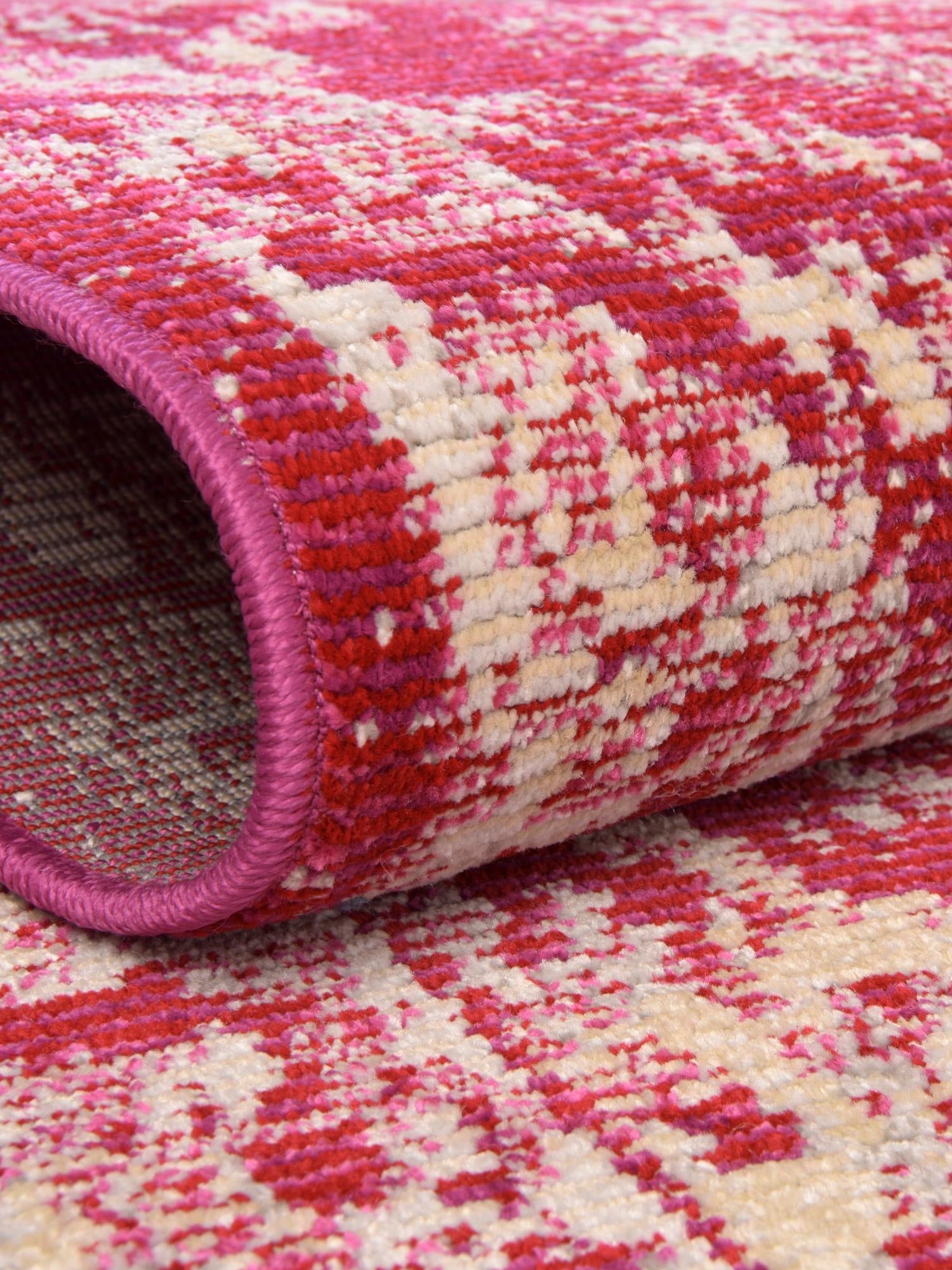 Pink 8' x 10' Charm Rectangle Area Rug 100% Polypropylene With Jute Backing Traditional Vintage Distressed Look Carpet for Living Rooms Dining Office Space for Sale at Rug Engine