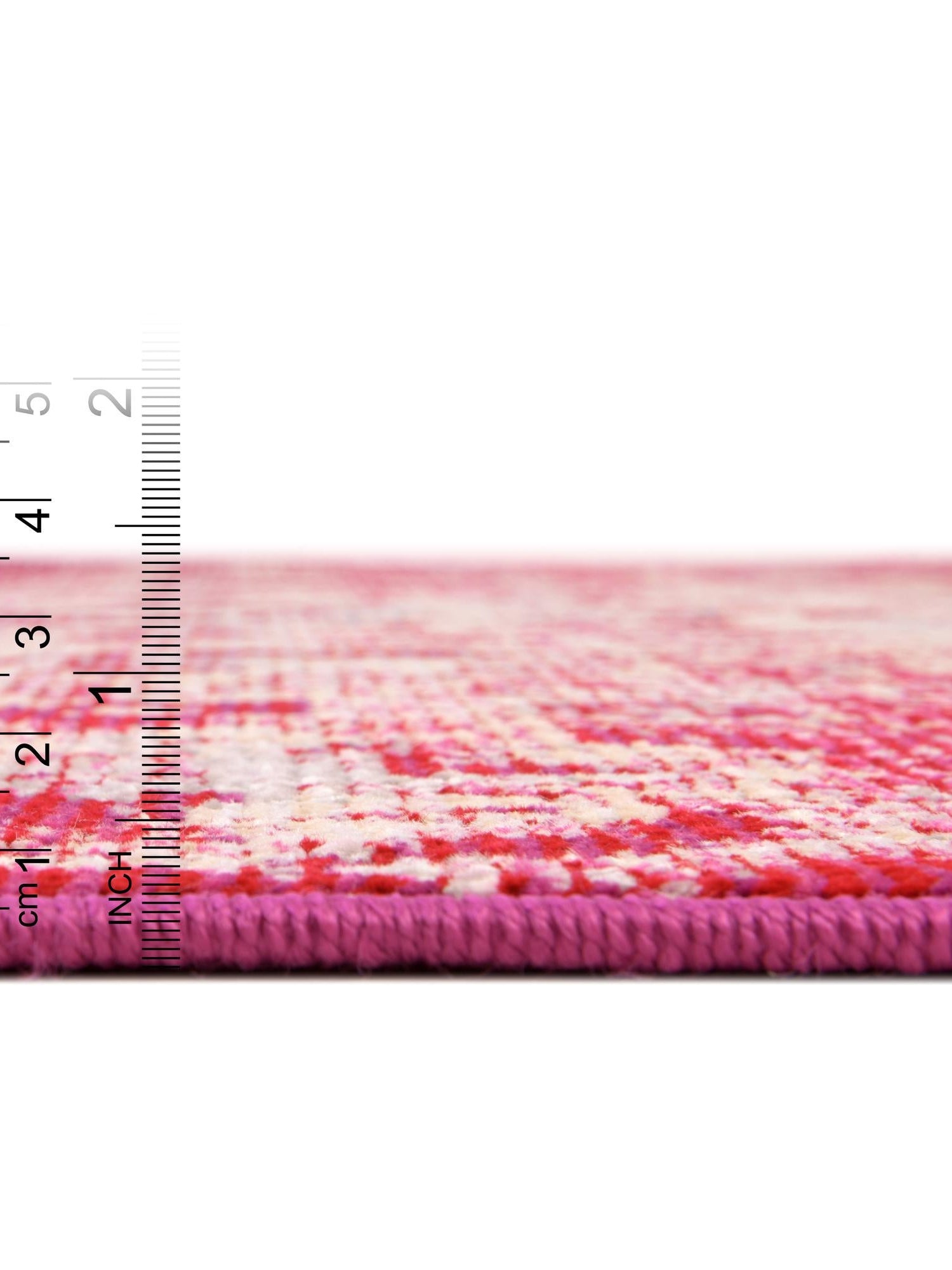Pink 4' 1 x 4' 1 Charm Round Area Rug 100% Polypropylene With Jute Backing Traditional Vintage Distressed Look Carpet for Living Rooms Dining Office Space for Sale at Rug Engine