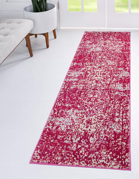 Pink 2' 2 x 6' Charm Runner Area Rug 100% Polypropylene With Jute Backing Traditional Vintage Distressed Look Carpet for Living Rooms Dining Office Space for Sale at Rug Engine