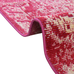 Pink 2' 2 x 6' Charm Runner Area Rug 100% Polypropylene With Jute Backing Traditional Vintage Distressed Look Carpet for Living Rooms Dining Office Space for Sale at Rug Engine