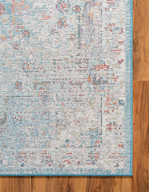 Turquoise 4' 1 x 6' 1 Charm Rectangle Area Rug 100% Polypropylene With Jute Backing Traditional Vintage Distressed Look Carpet for Living Rooms Dining Office Space for Sale at Rug Engine