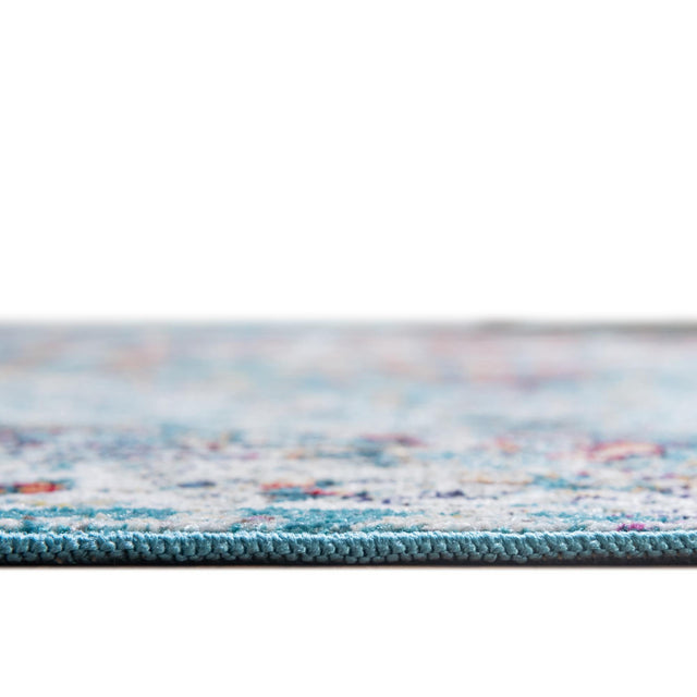 Turquoise 5' 3 x 5' 3 Charm Round Area Rug 100% Polypropylene With Jute Backing Traditional Vintage Distressed Look Carpet for Living Rooms Dining Office Space for Sale at Rug Engine