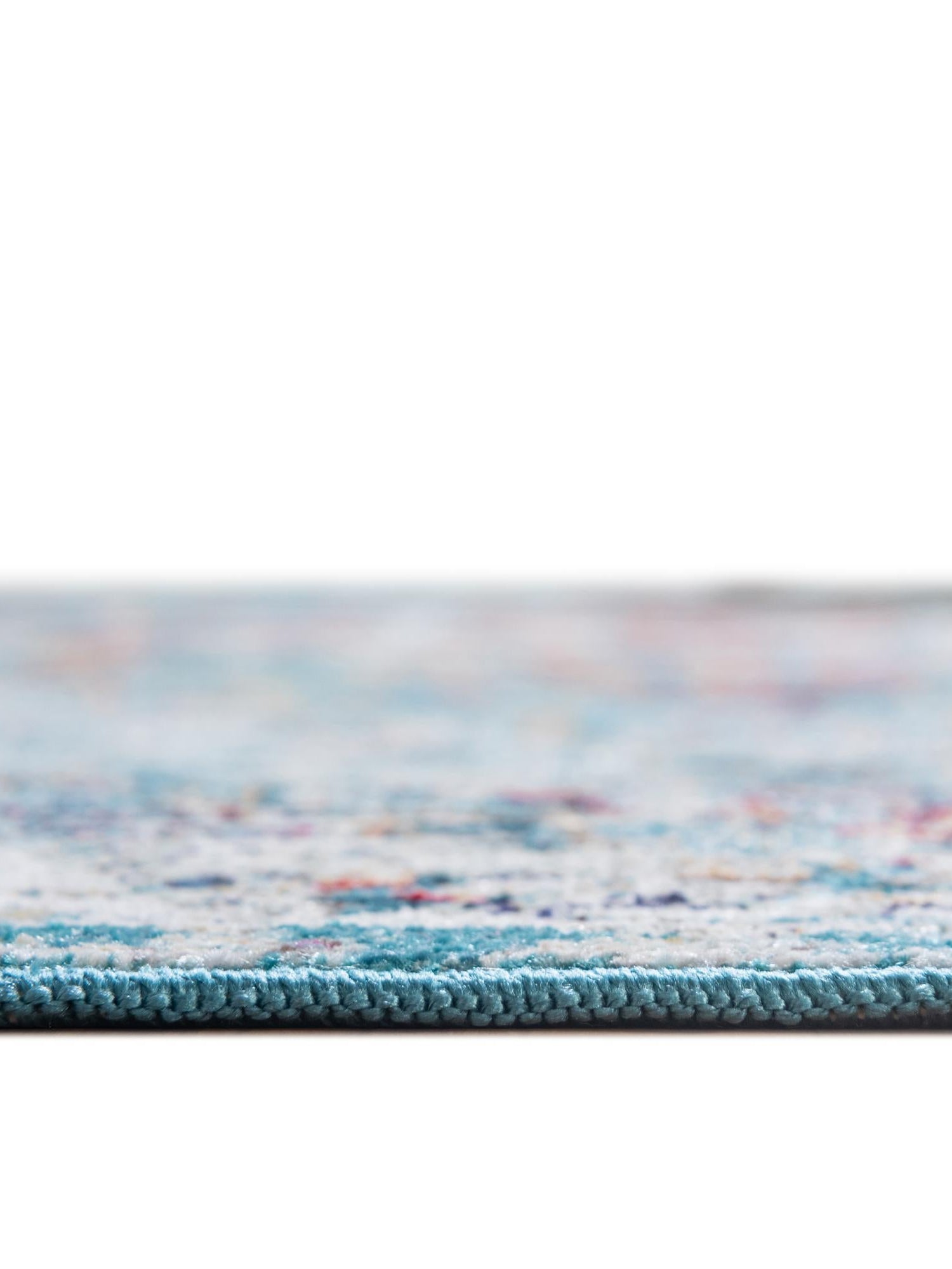 Turquoise 4' 1 x 4' 1 Charm Round Area Rug 100% Polypropylene With Jute Backing Traditional Vintage Distressed Look Carpet for Living Rooms Dining Office Space for Sale at Rug Engine