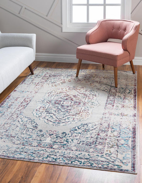 Gray 4' 1 x 6' 1 Charm Rectangle Area Rug 100% Polypropylene With Jute Backing Traditional Vintage Distressed Look Carpet for Living Rooms Dining Office Space for Sale at Rug Engine
