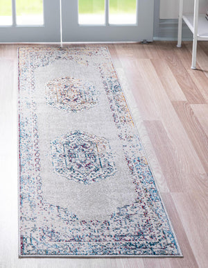 Gray 2' 2 x 6' 1 Charm Runner Area Rug 100% Polypropylene With Jute Backing Traditional Vintage Distressed Look Carpet for Living Rooms Dining Office Space for Sale at Rug Engine