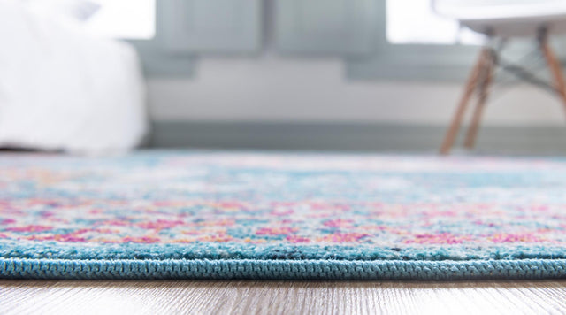 Turquoise 8' x 11' Charm Rectangle Area Rug 100% Polypropylene With Jute Backing Traditional Vintage Distressed Look Carpet for Living Rooms Dining Office Space for Sale at Rug Engine