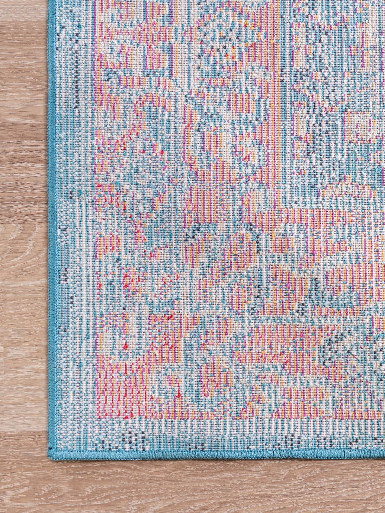 Turquoise 8' x 11' Charm Rectangle Area Rug 100% Polypropylene With Jute Backing Traditional Vintage Distressed Look Carpet for Living Rooms Dining Office Space for Sale at Rug Engine