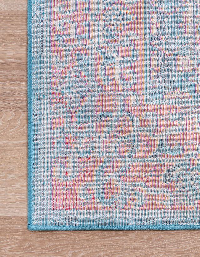 Turquoise 8' x 11' Charm Rectangle Area Rug 100% Polypropylene With Jute Backing Traditional Vintage Distressed Look Carpet for Living Rooms Dining Office Space for Sale at Rug Engine