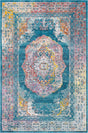 Turquoise 5' 1 x 8' Charm Rectangle Area Rug 100% Polypropylene With Jute Backing Traditional Vintage Distressed Look Carpet for Living Rooms Dining Office Space for Sale at Rug Engine
