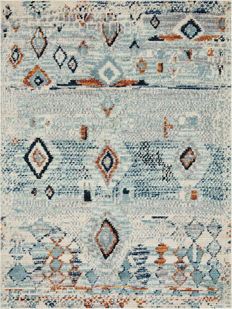 Light Blue 9' x 12' 2 Morocco Rectangle Rug