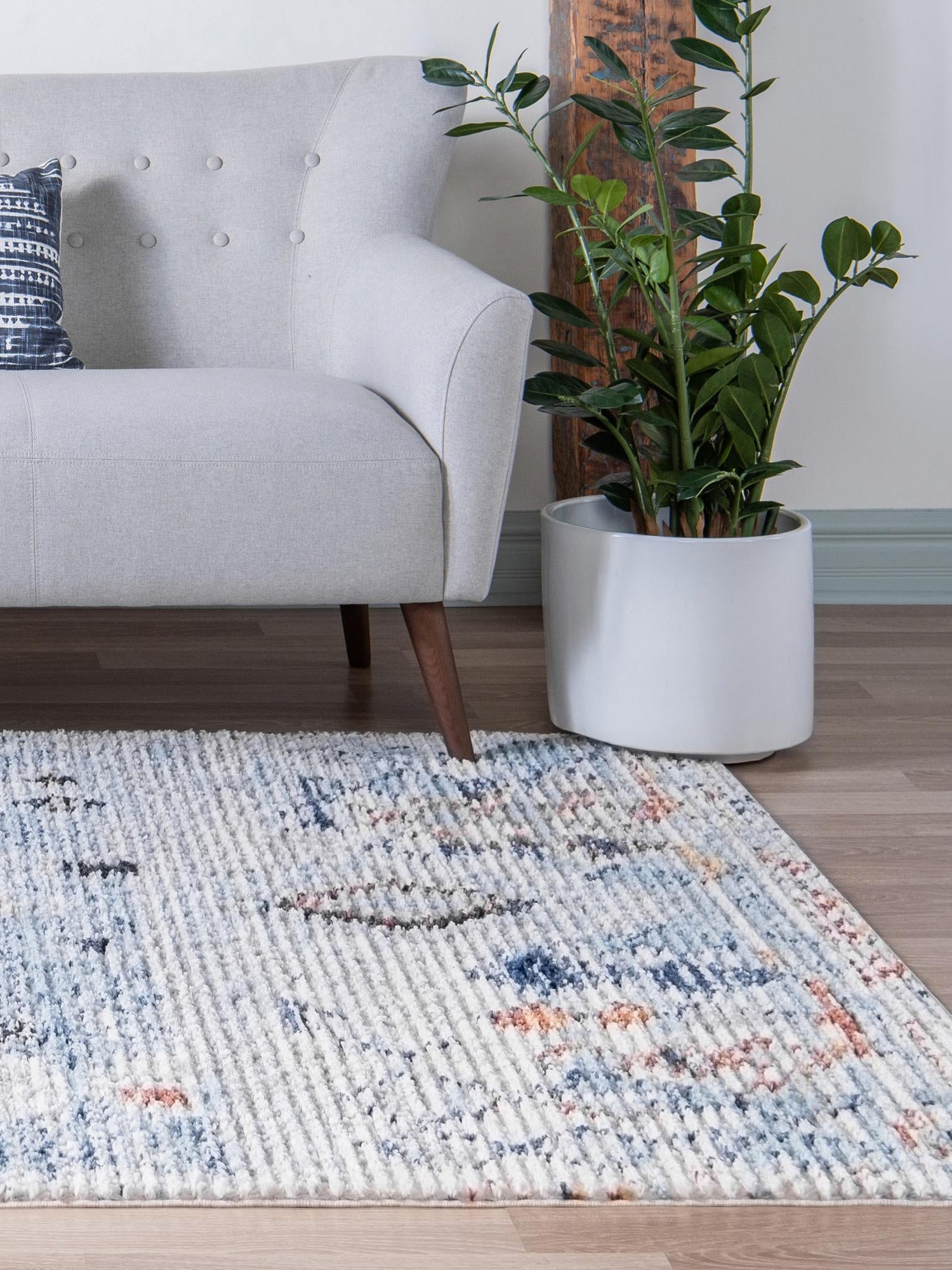 Light Blue 4' 1 x 6' 1 Morocco Rectangle Area Rug 100% Polyester Traditional Classic Carpet for Moroccan Inspired Interior Design Home Decor for Sale at Rug Engine