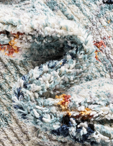 Light Blue 9' x 12' 2 Morocco Rectangle Area Rug 100% Polyester Traditional Classic Carpet for Moroccan Inspired Interior Design Home Decor for Sale at Rug Engine