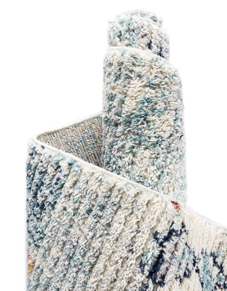 Light Blue 9' x 12' 2 Morocco Rectangle Area Rug 100% Polyester Traditional Classic Carpet for Moroccan Inspired Interior Design Home Decor for Sale at Rug Engine