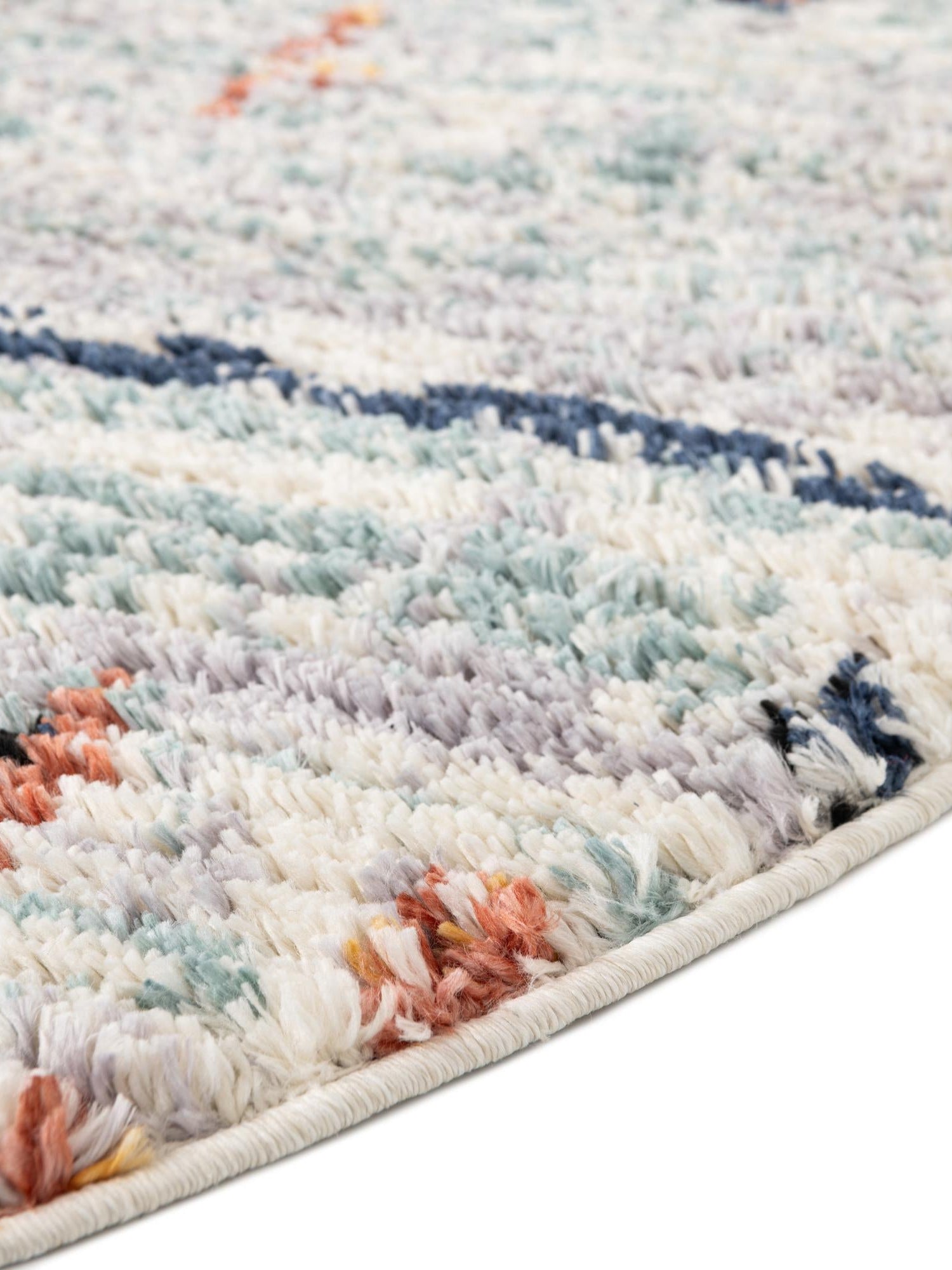 Light Blue 4' 1 x 4' 1 Morocco Round Area Rug 100% Polyester Traditional Classic Carpet for Moroccan Inspired Interior Design Home Decor for Sale at Rug Engine