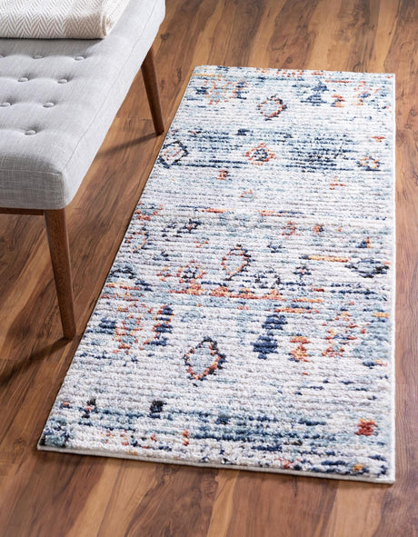 Light Blue 2' 2 x 6' 1 Morocco Runner Rug