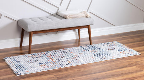 Light Blue 2' 2 x 6' 1 Morocco Runner Area Rug 100% Polyester Traditional Classic Carpet for Moroccan Inspired Interior Design Home Decor for Sale at Rug Engine