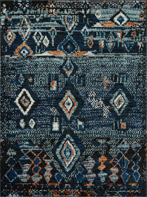 Navy Blue 9' x 12' 2 Morocco Rectangle Rug
