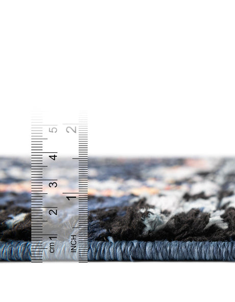 Navy Blue 9' x 12' 2 Morocco Rectangle Area Rug 100% Polyester Traditional Classic Carpet for Moroccan Inspired Interior Design Home Decor for Sale at Rug Engine