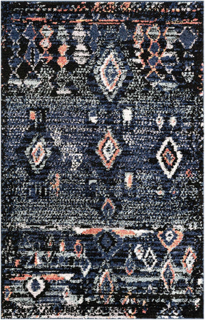 Navy Blue 5' 1 x 8' Morocco Rectangle Rug