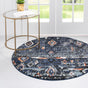 Navy Blue 4' 1 x 4' 1 Morocco Round Rug