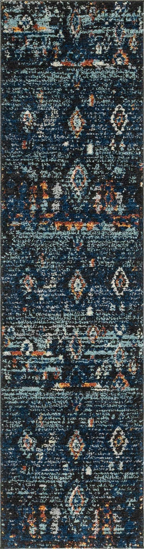 Navy Blue 3' x 10' Morocco Runner Rug
