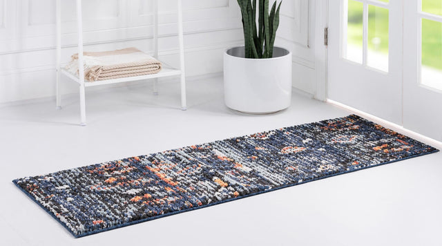 Navy Blue 2' 2 x 6' Morocco Runner Rug