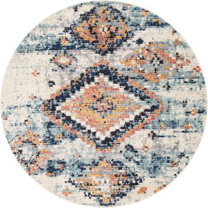 Ivory 7' x 7' Morocco Round Rug