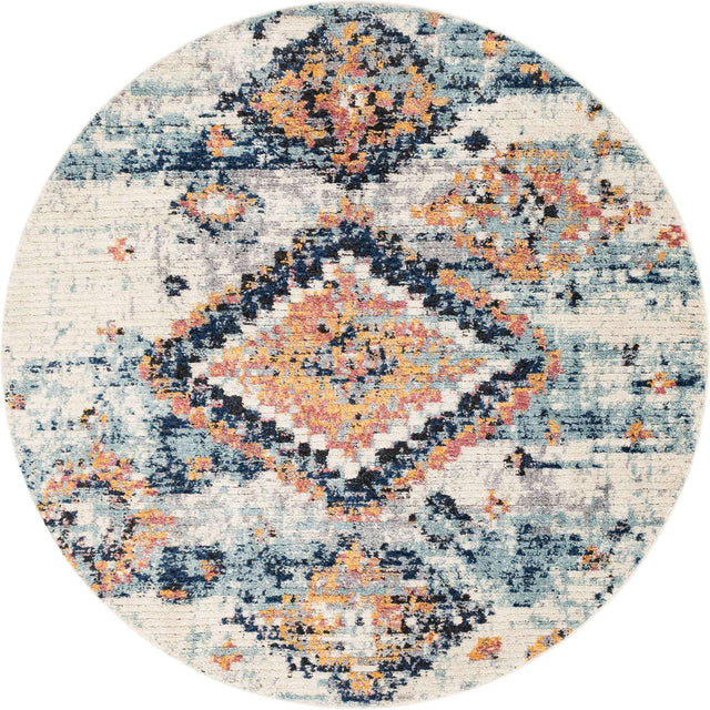 Ivory 7' x 7' Morocco Round Rug
