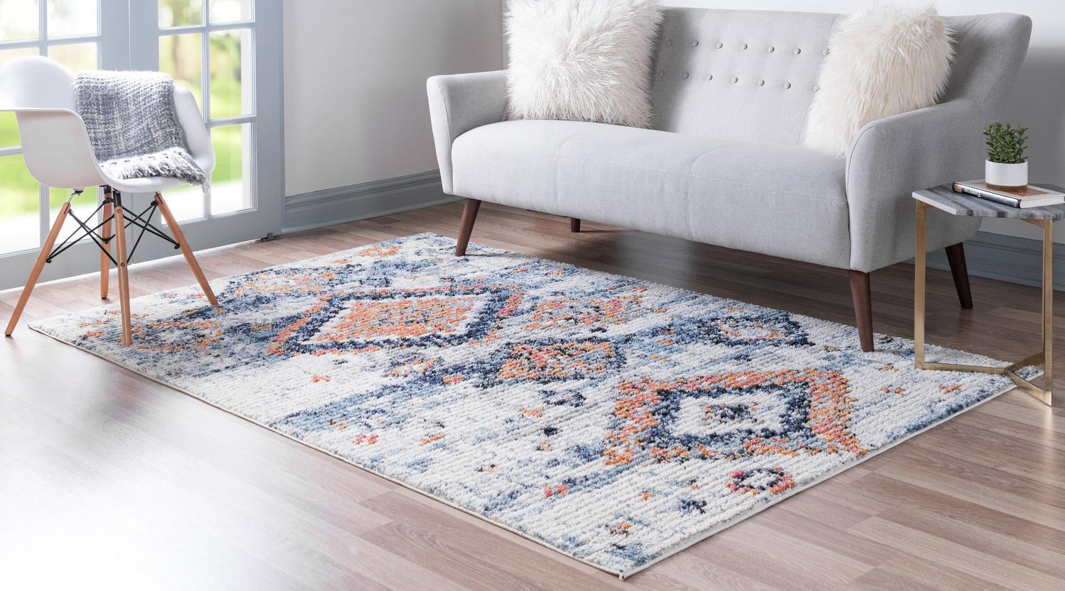 Ivory 5' 1 x 8' Morocco Rectangle Area Rug 100% Polyester Traditional Classic Carpet for Moroccan Inspired Interior Design Home Decor for Sale at Rug Engine