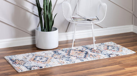 Ivory 2' 7 x 10' Morocco Runner Area Rug 100% Polyester Traditional Classic Carpet for Moroccan Inspired Interior Design Home Decor for Sale at Rug Engine