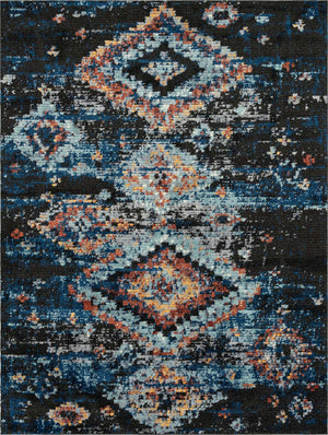 Navy Blue 9' x 12' 2 Morocco Rectangle Rug